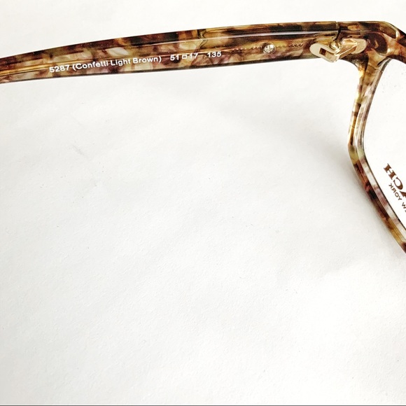 🆕 2pc Set Brown COACH Confetti 51mm Frames + Black Leather Case NWT - Picture 9 of 16